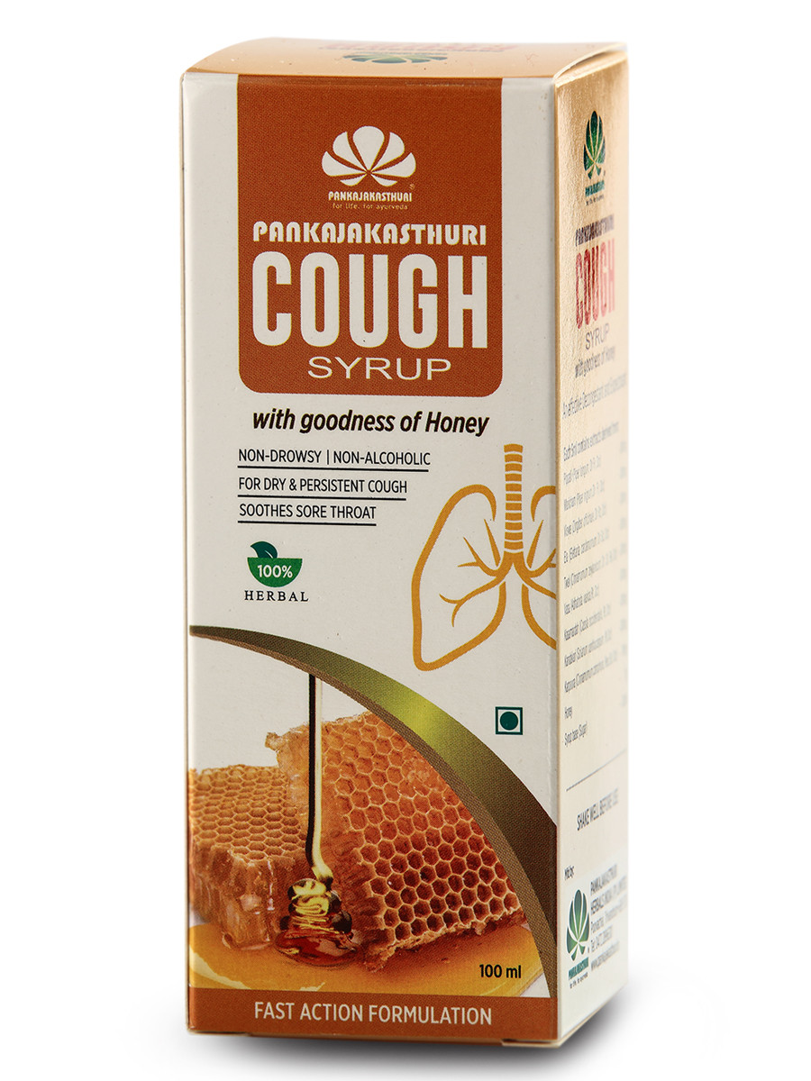 Pankajakasthuri Cough Syrup with Honey - Ayurvedic Medicine For Cough & Cold