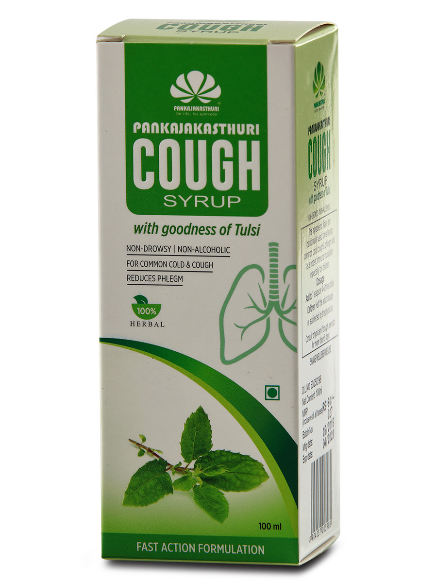 Pankajakasthuri Cough Syrup with Tulsi - Ayurvedic Medicine For Cold